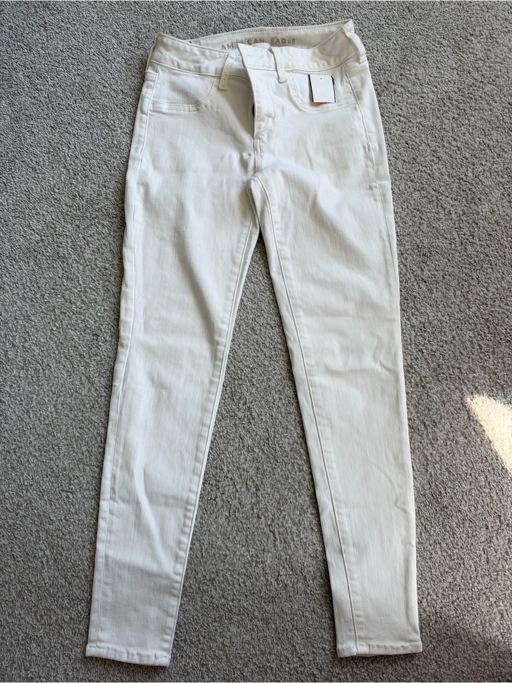 American Eagle Outfitters White High-Rise Stretchy Skinny Jeans 4S